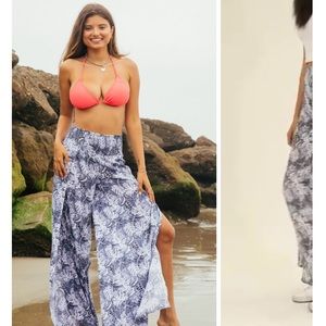 REWASH Smocked Wrapped Slit Wide Leg Medium M Free People Cover Up